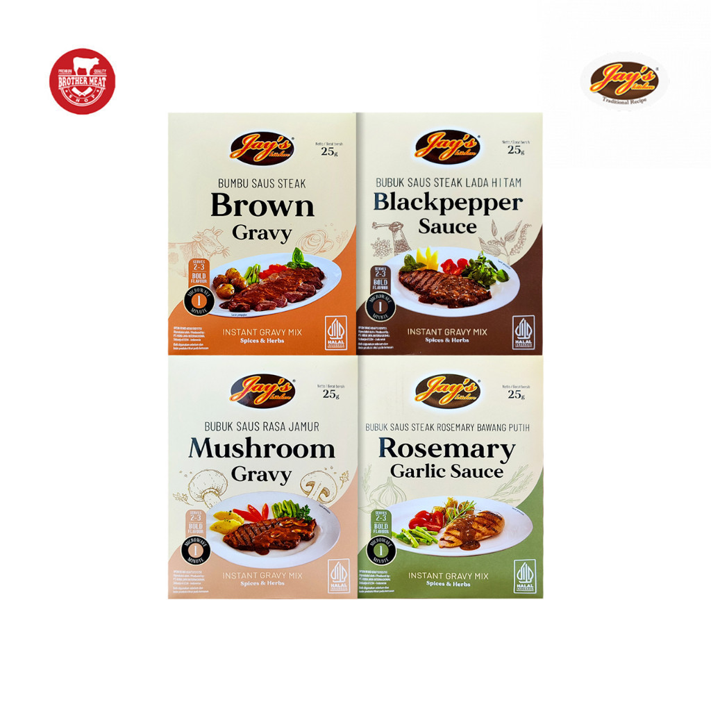 

Jay's Kitchen Steak Sauce 25gr, Bubuk Saus Steak Halal