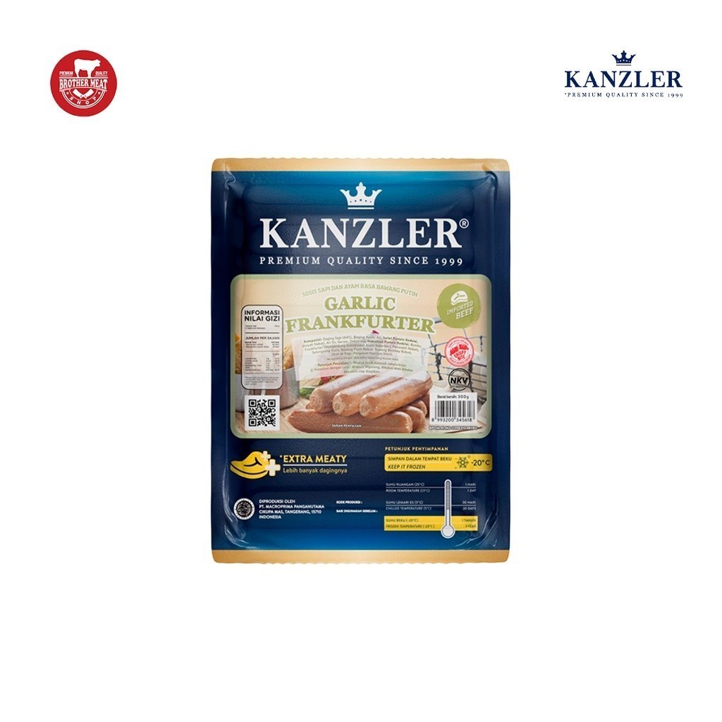 

Kanzler Sosis Garlic Frankfurter 300gr, Halal