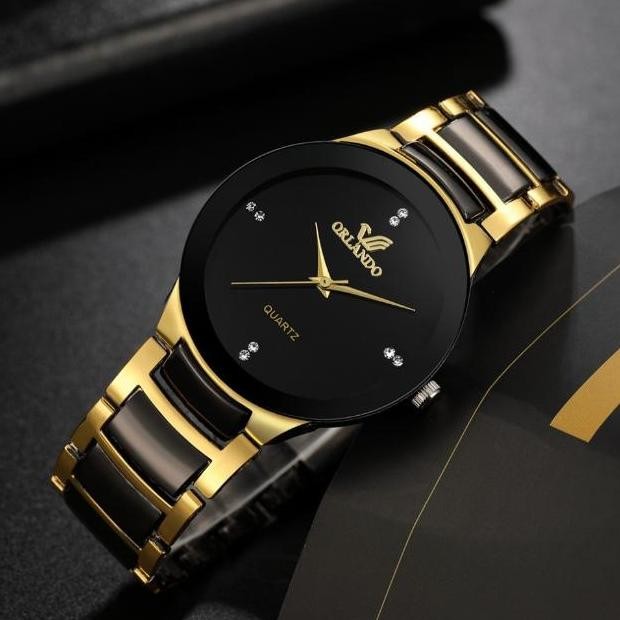 BISA COD Jam Tangan Orlando Pria Elegan Original Anti Air Strap Rantai Orii Korea Fashion Mens Analo