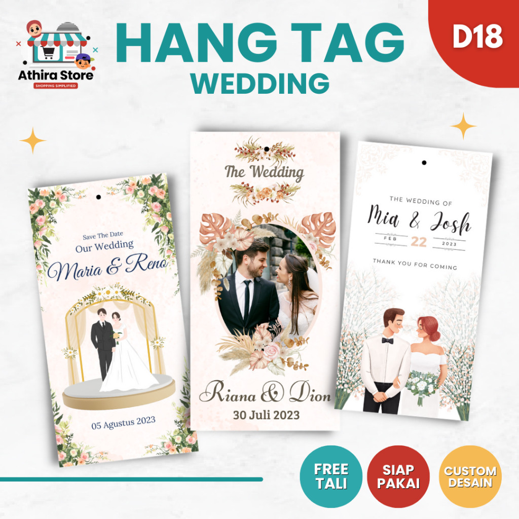 D18 Hang tag wedding engangement / kartu ucapan pernikahan lamaran / souvenir pernikahan wedding car