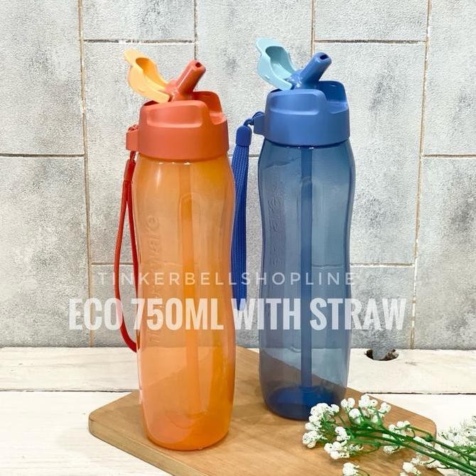 Tupperware Eco Bottle 750ml with Straw Botol Minum Sedotan
