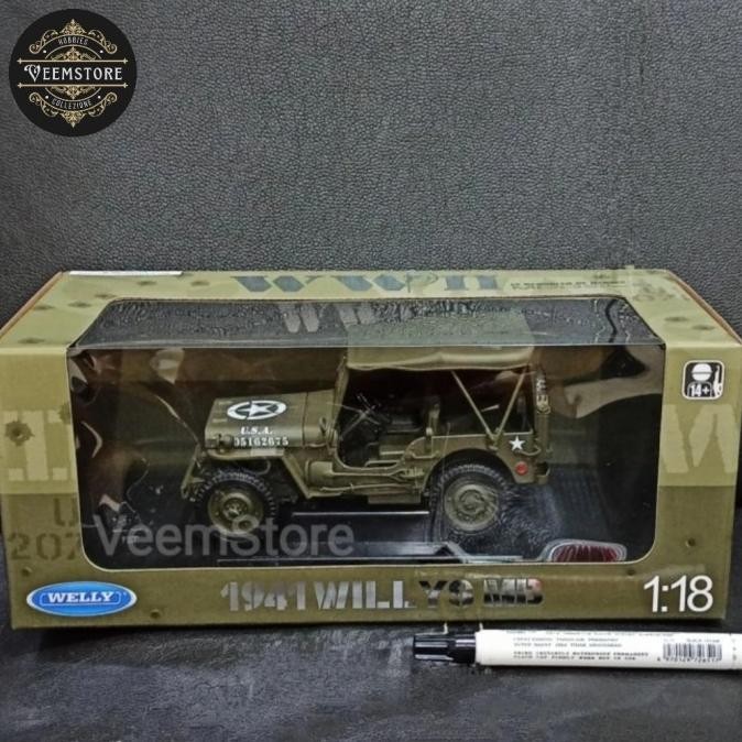 Die Cast 1:18 Jeep Willys MB '1941 merk [welly] softtop.