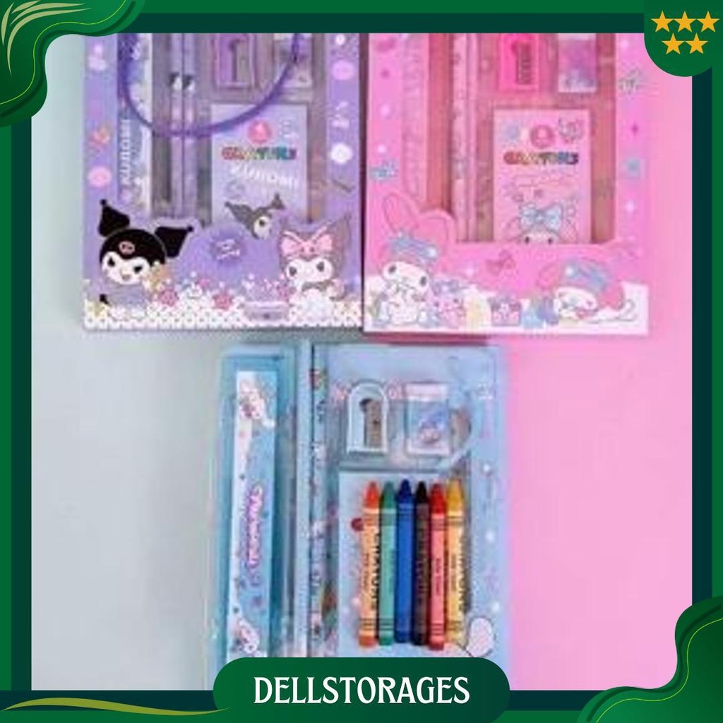 

Set Alat Tulis Sanrio 5 In 1 - Alat Tulis Sanrio Kuromi - Melody - Cinnamoroll - Yummy Promo 4.4
