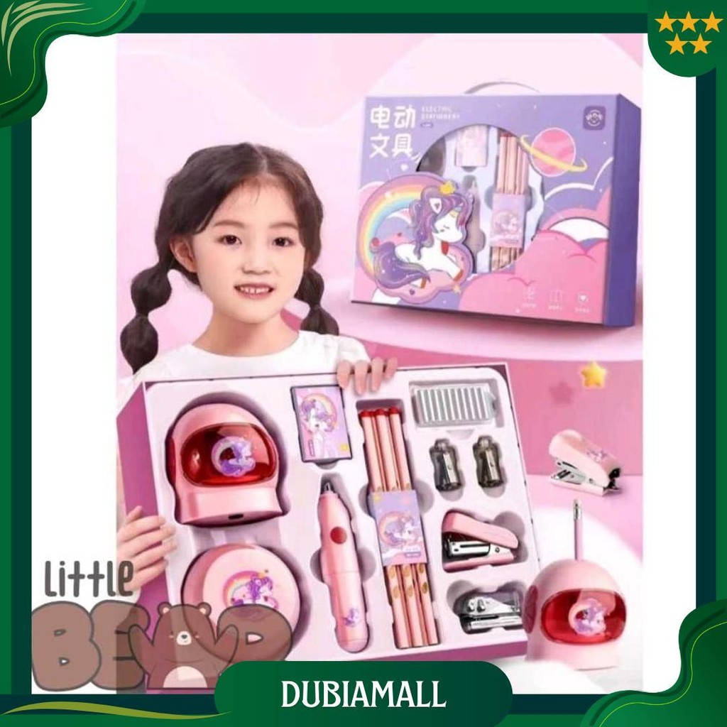 

Set Alat Tulis Elektrik Rautan Penghapus Vacuum Pensil 11 In 1 / Electric Stationery Set 7 In 1 Promo Puncak