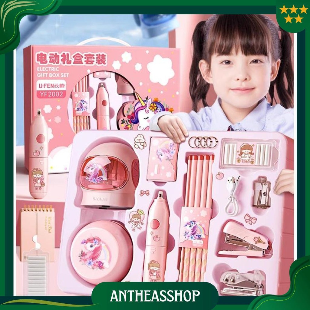 

Viva 11Pcs Electric Stationery Set / Set Alat Tulis /Elektrik Rautan Penghapus Vacuum Pensil 11 In 1 /Anak Alat Perkakas Belajar Anak Perempuan Kado Cod