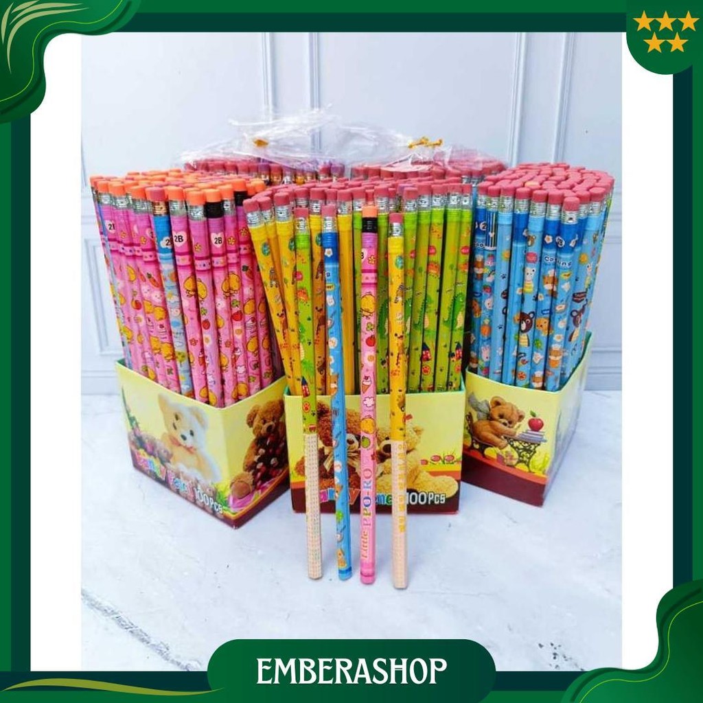 

Promo Isi 50 / 25 Pcs Pensil 2B Karakter Fancy Ada Penghapus Promo Puncak