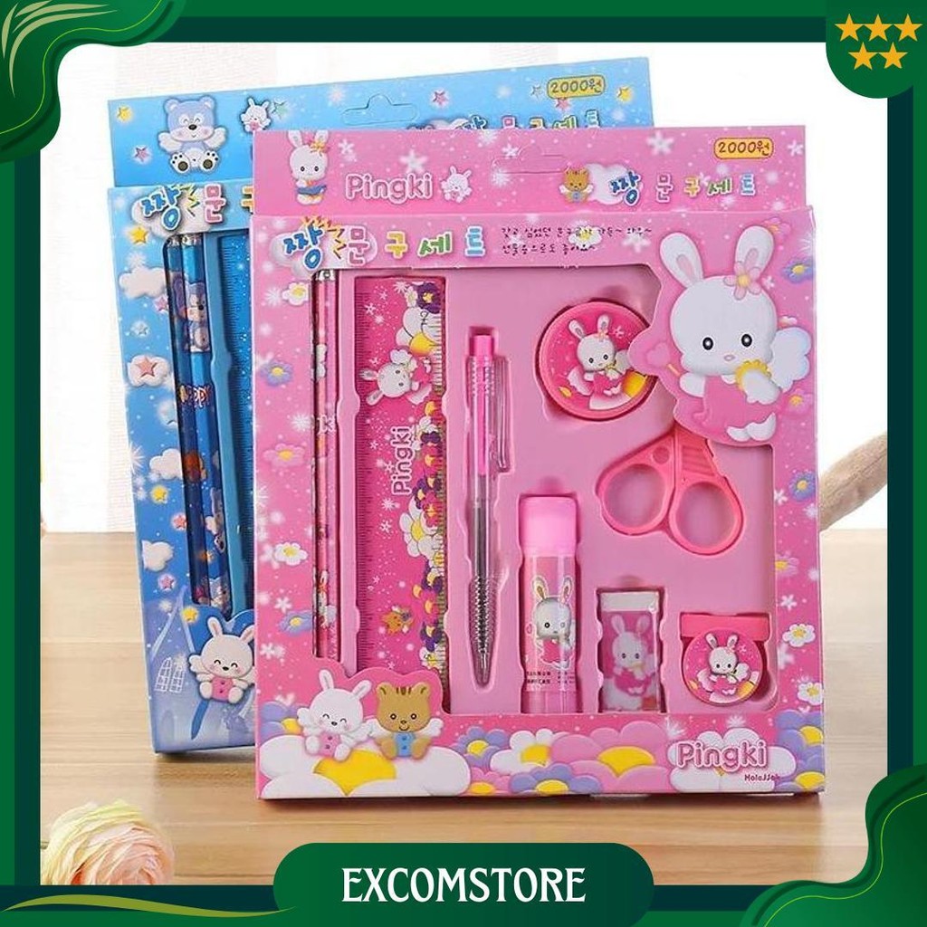 

2009 Pencil Set 9 In 1 Alat Tulis Sekolah Anak Lengkap Best Seller