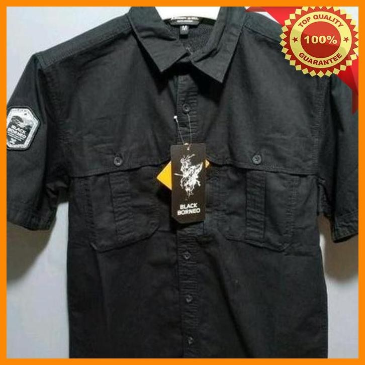 [bra] kemeja pria eiger original borneo kalamantara - black