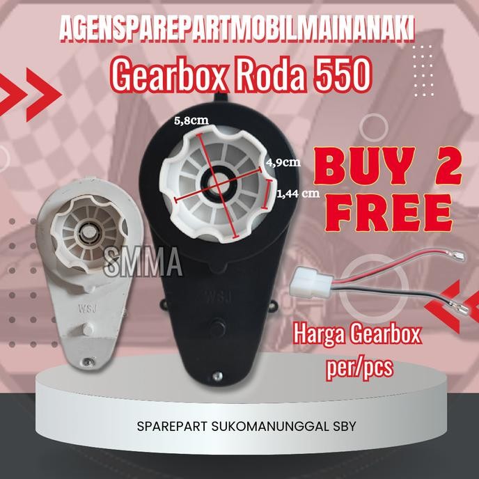 TERBARU - Gearbox 550 + Dinamo 12Volt Mobil Motor Mainan Aki