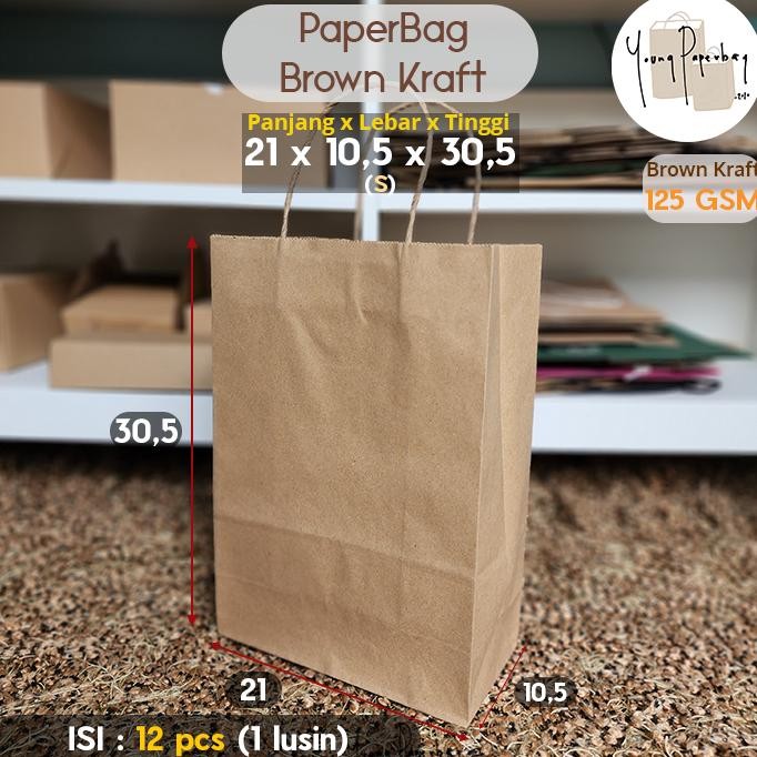 

ukd- Paper Bag/Tas Kertas Paperbag Polos Kraft Coklat XS | S 125GSM Berkualitas