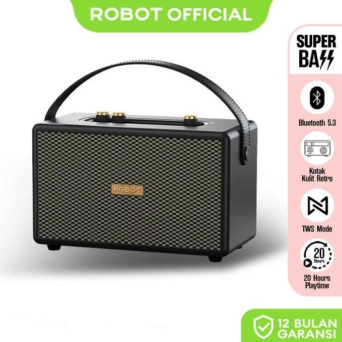 ROBOT SPEAKER BLUETOOTH NEW RB80 SPEAKER RETRO BLUETOOTH 5.3 ORIGINAL - GARANSI 1 TAHUN [BISA COD] S