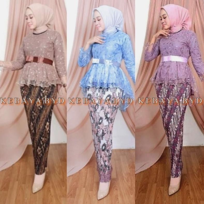 GHJ Set/Atasan Kebaya Blouse Pita Nindya Tile Realpict Terlaris > Set Kebaya Modern Payet / Set Keba