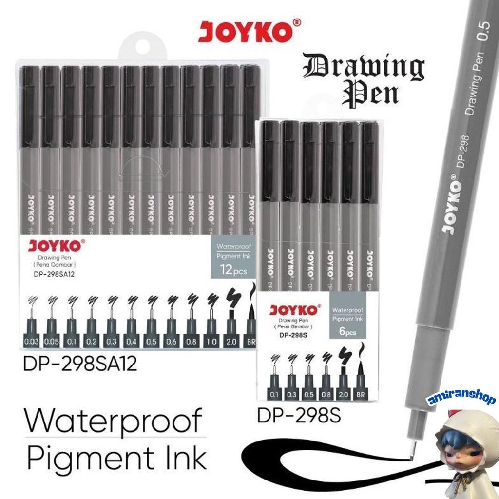 

Joyko Drawing Pen Dp-298S 1 Set Pena Gambar Isi 6 Ukuran Murah
