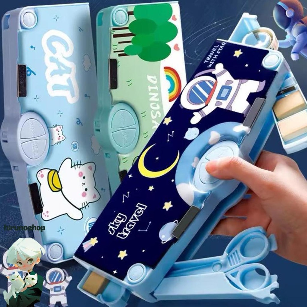 

Tempat Pensil Magnet Magnetic Anak Lengkap Free Gunting Penghapus Tape Cutter Murah