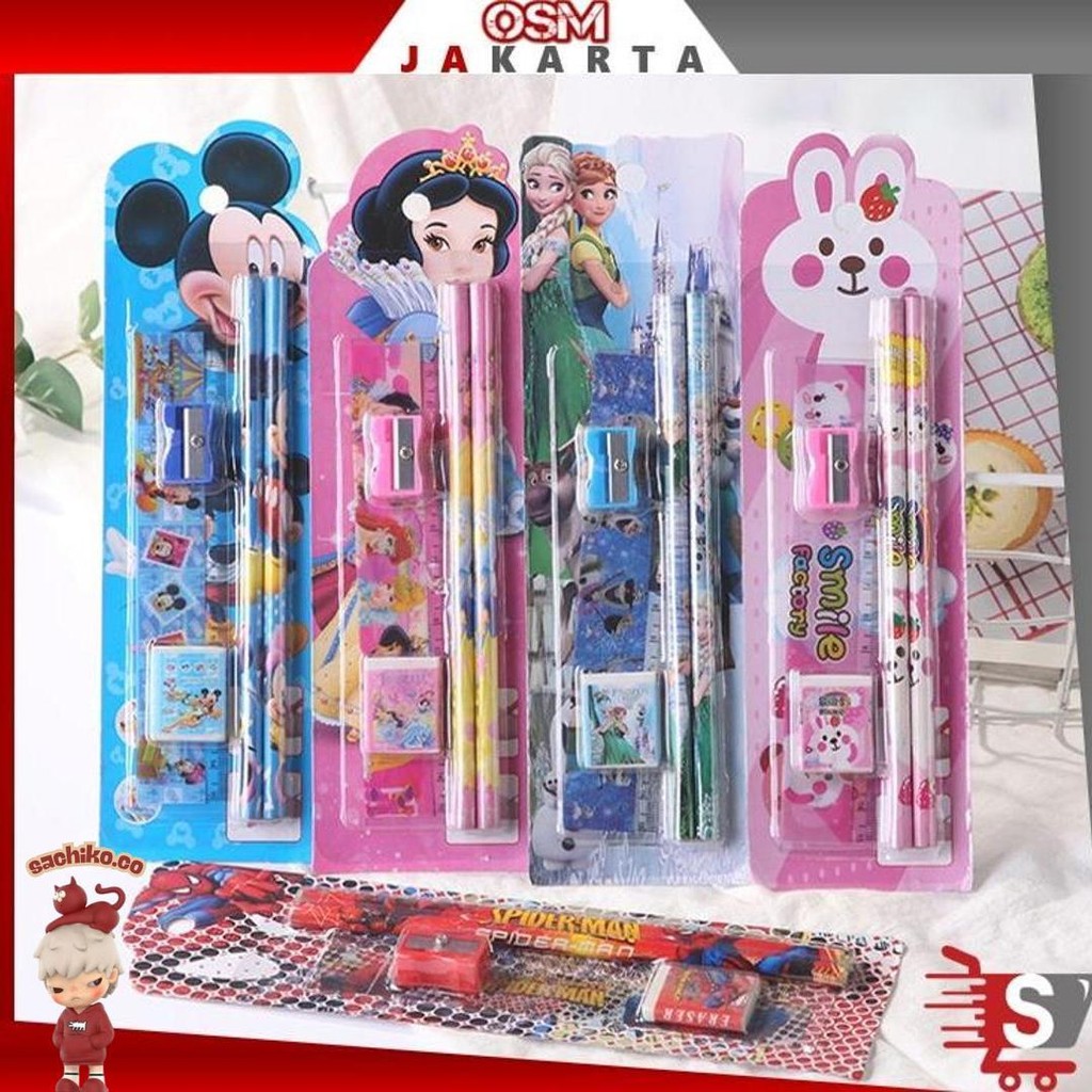 

Osm Jkt S5686 Stationary Set 5 In 1 Karakter / Alat Tulis Sekolah / Paket Alat Tulis / Mini Stationary / Set Alat Tulis Pensil Cod