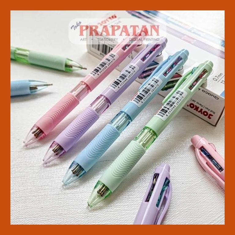 

[ PERALATAN LUKIS / GAMBAR ] JOYKO BP-348 QUACO 4 BALL PEN 0.7MM | BALLPOINT | PULPEN PACKING AMAN