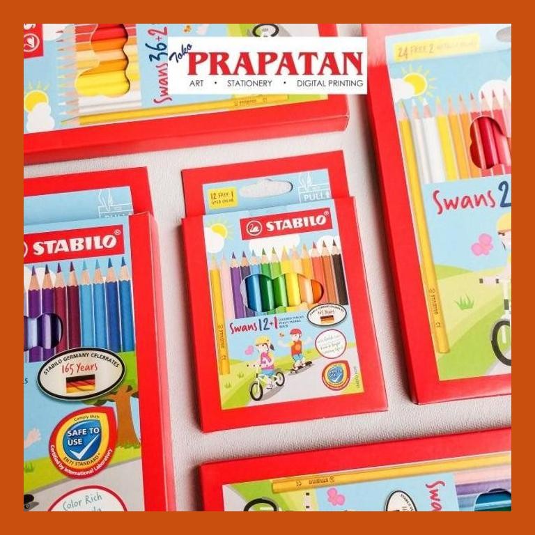 

[ PERALATAN LUKIS / GAMBAR ] PENSIL WARNA STABILO SWANS 12/24/36/48 | COLOR PENCILS COD