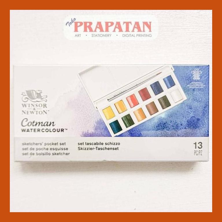 

[ PERALATAN LUKIS / GAMBAR ] WINSOR COTMAN WATERCOLOR SET SKETCHERS POCKET BOX | CAT AIR SET SIAP KIRIM