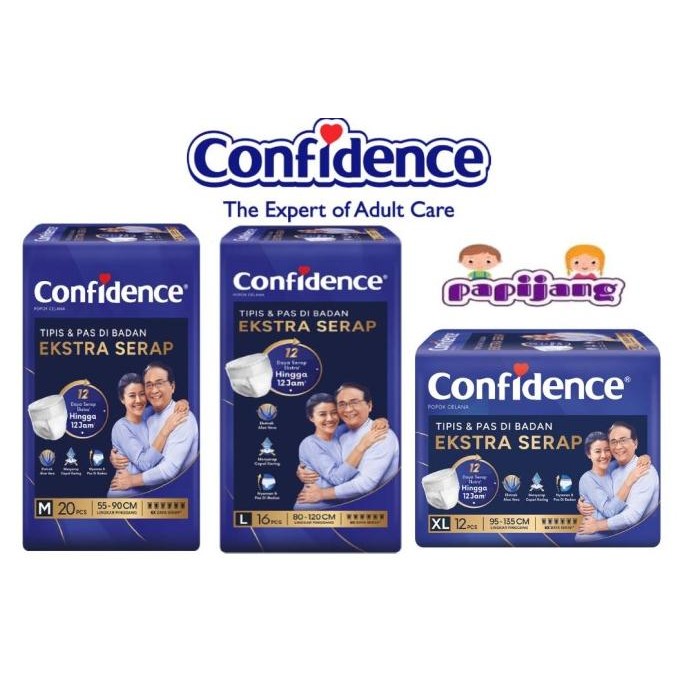 Confidence Popok Celana Dewasa Ekstra Serap M20 / L16 / Xl12