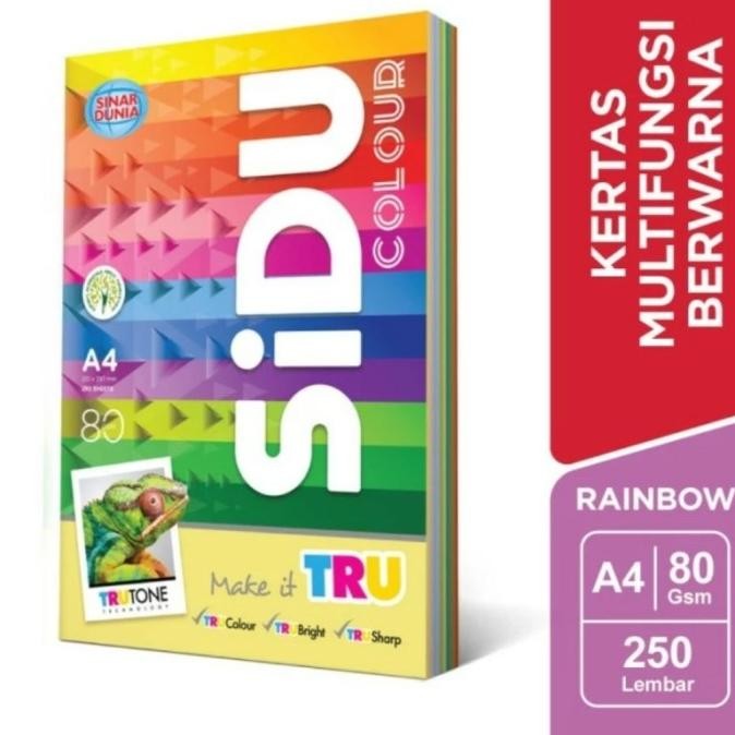 

Kertas HVS Warna Sidu 80 gr A4 Rainbow