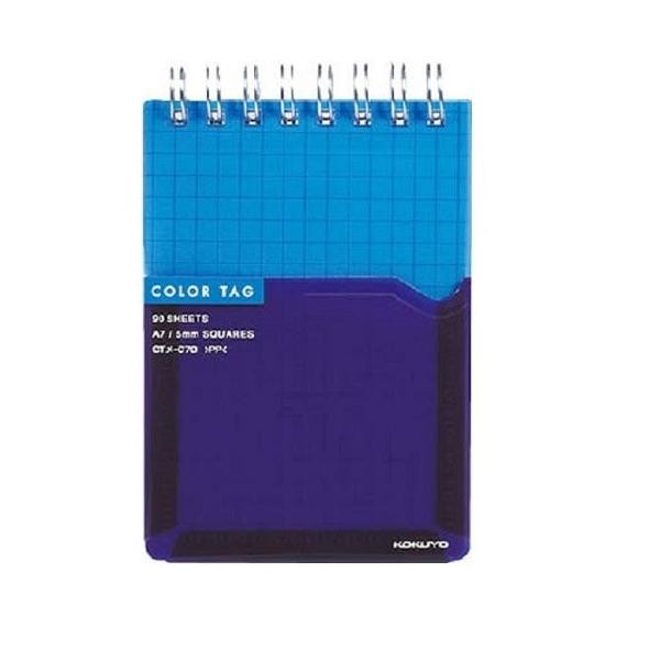

COLOR TAG Twin Ring Memo Bi-Color A7 GRID PAPER 90SHEETS DOUBLE SIDE