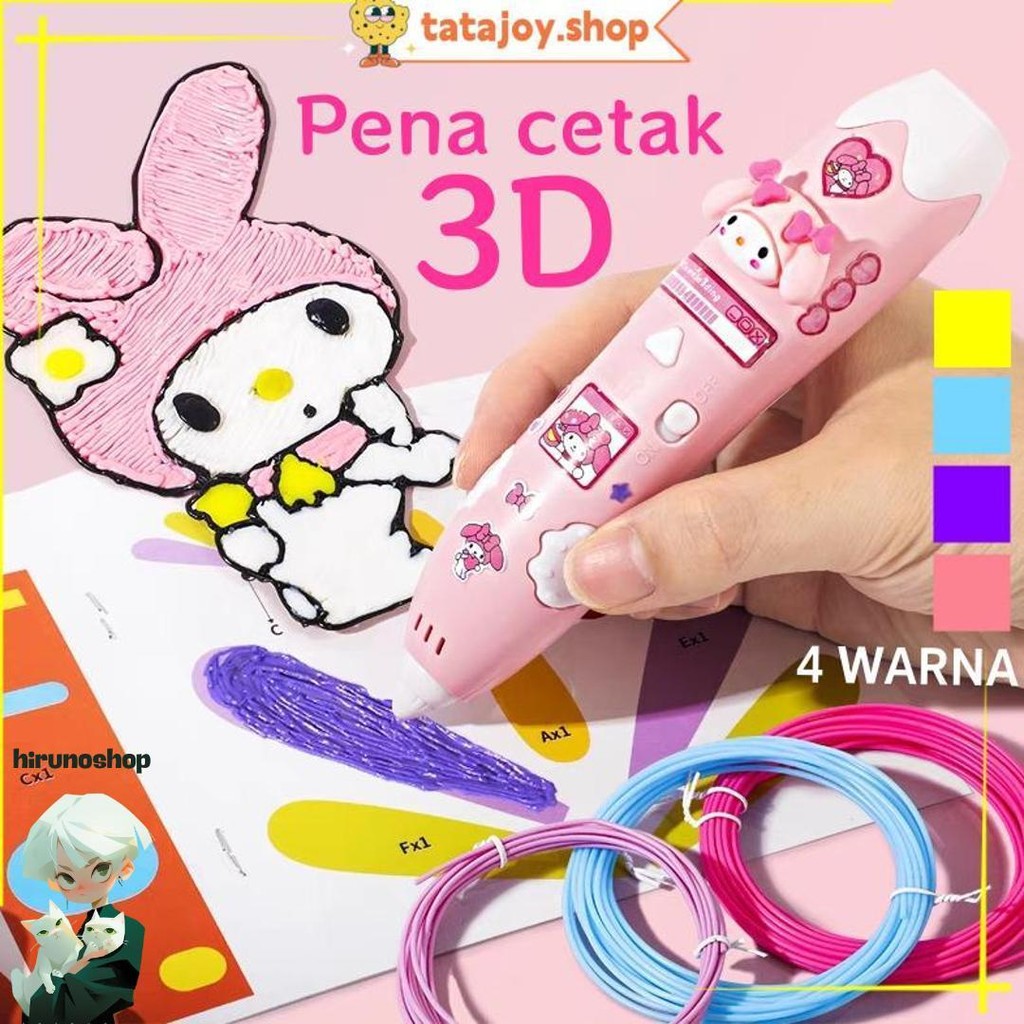 

Tatajoy 3D Printing Pen Pena Cetak 3D Untuk Anak-Anak Mudah Digunakan Aman Dan Menyenangkan Hellokitty Kuromi Meledy Cinamoroll Promo