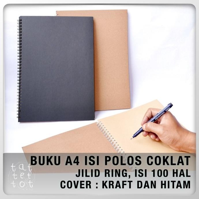 

BUKU SPIRAL A4 ISI COKLAT NOTEBOOK BROWN PAPER COVER KRAFT BLACK