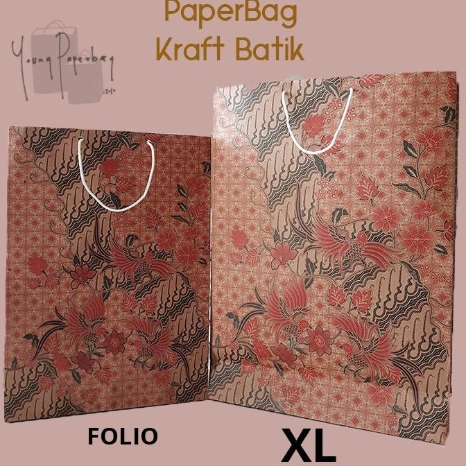 

An85 Paper Bag / Tas Kertas Batik motif Burung Murah - MERAH (1 lusin=12 pcs) Hemat