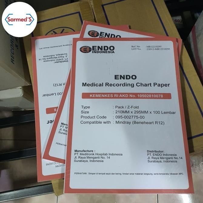 Kertas ECG R 12 Mindray / Paper ECG R 12 / Kertas 210 x 295 x 100 Endo