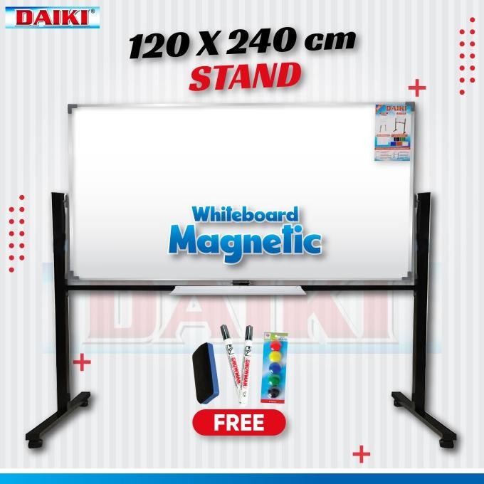 

TERLARIS - Whiteboard / Papan Tulis Magnet DAIKI Single Face stand Uk 120x240 Cm