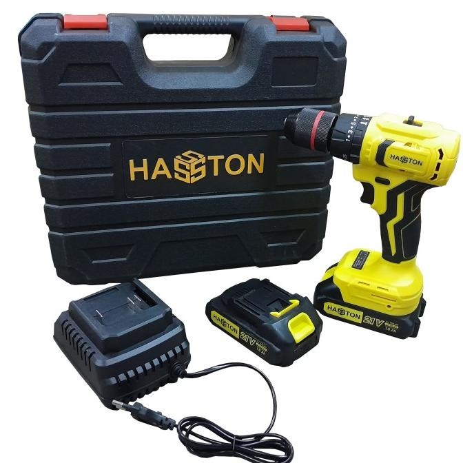 NEW Hasston Bor Besi Kayu Beton Impact Cordless 21 V Battery Batere Charge