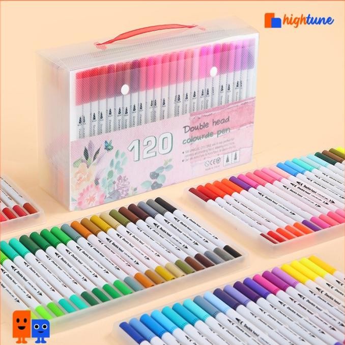 

Set Spidol Warna Air Cat Air Pena Kuas Hightune - 12, 36, 60, 100, 120 Warna