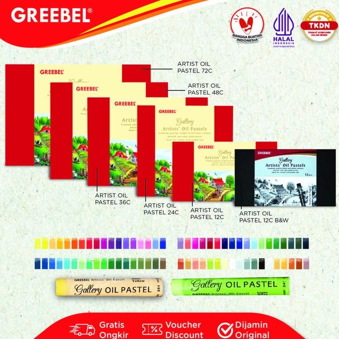 

GREEBEL Crayon Krayon ARTIST OIL PASTEL / Krayon Oil Pastel / Mewarnai / Menggambar / Crayon Sekolah / Stationery