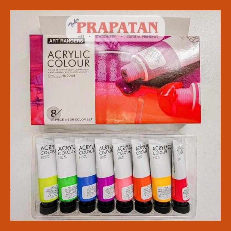 

[ PERALATAN LUKIS / GAMBAR ] CAT AKRILIK SET ART RANGERS 8X22ML NEON | ART RANGERS ACRYLIC PACKING AMAN