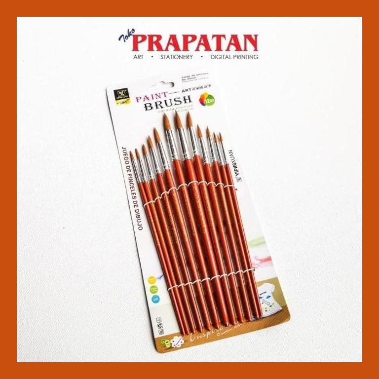 

[ PERALATAN LUKIS / GAMBAR ] KUAS YIPINXUAN ROUND SET - 12 PACKING AMAN