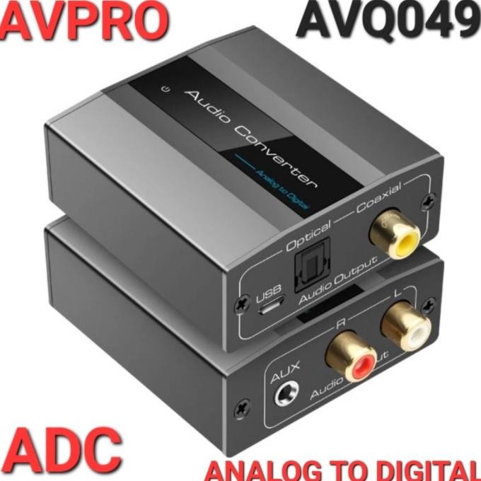 TERBARU - AVPRO AVQ049 Analog to Digital Audio Converter ADC 48kHz RCA & 3.5mm