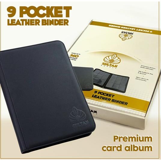

NEW Sultan Album 9 Pocket Zippered Leather Binder Black