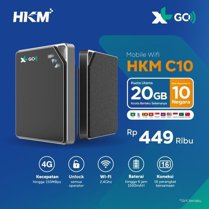 TERMURAH - MIFI ROUTER HKM C10 Speed 4G LTE FREE TELKOMSEL - XL GO IZI (UNLOCK)