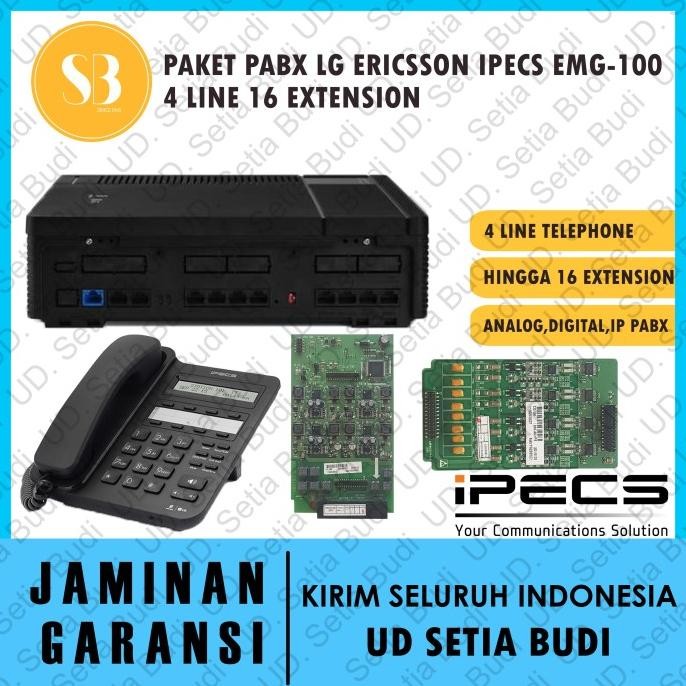 TERLARIS - PABX LG Ericsson iPecs eMG100 Kapasitas 4 Line 16 Ext + Key Telephone