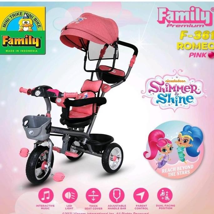 SEPEDA RODA TIGA ANAK FAMILY F361 ROMEO NICEKLODEON BAN EVA 1304T