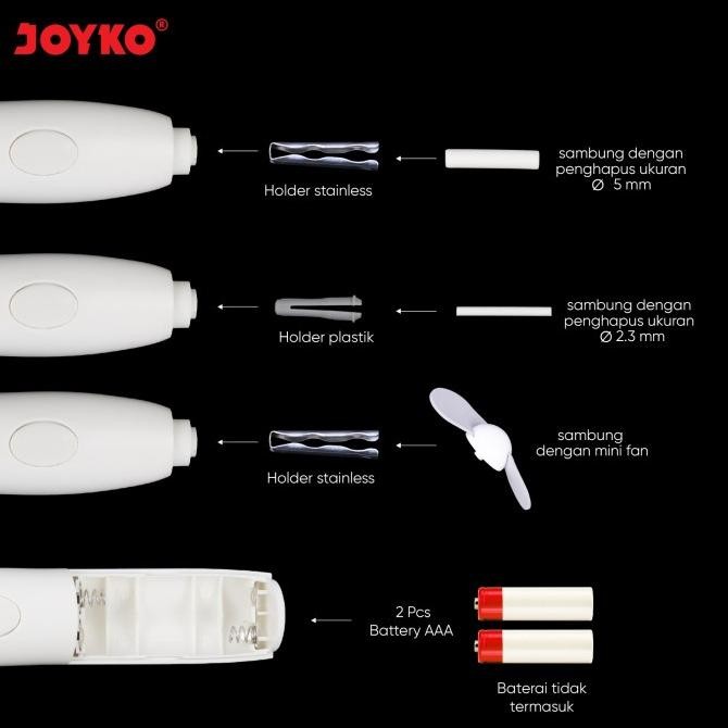 

TC21 JOYKO ER-119E 2 in 1 Penghapus & Kipas Elektrik / Electric Eraser Hemat