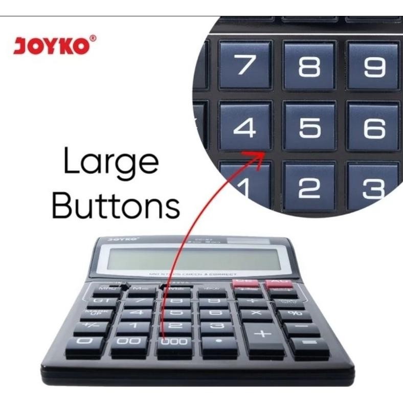 

rg-4 JOYKO CC-57 Check & Correct Calculator - Kalkulator 16 Digit LCD BESAR Cek Ulang Premium