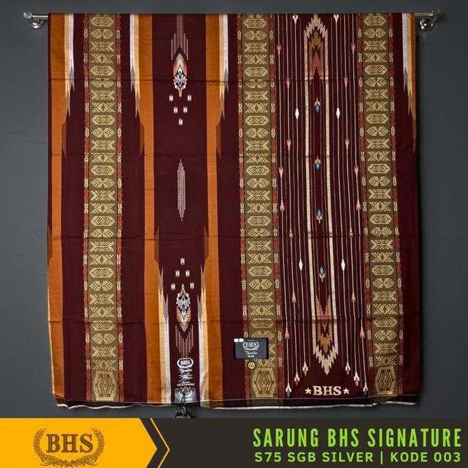 SARUNG BHS SIGNATURE MOTIF S75 SGB SONGKET SILVER, SARUNG TENUN PREMIUM MERCERIZED COTTON KAIN HALUS