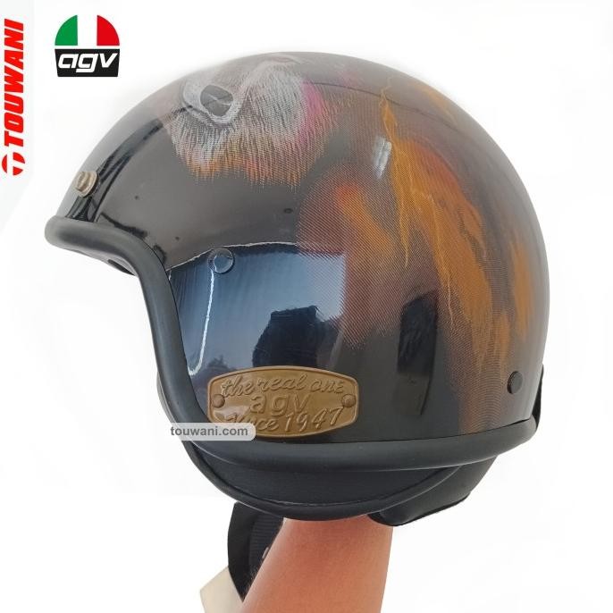 HARGA DISKON Helm AGV Smile Open Half Face Retro Classic Harley Vespa Retro Jadul