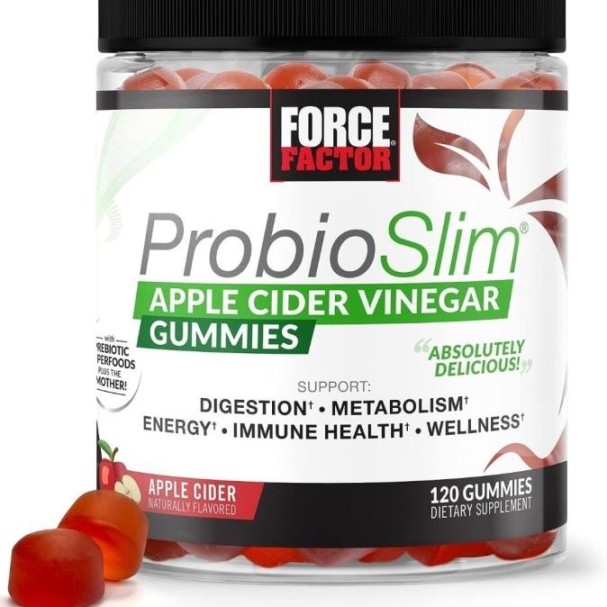 

ProbioSlim Apple Cider Vinegar LactoSpore Probiotics Prebiotics Gummy -_inky l