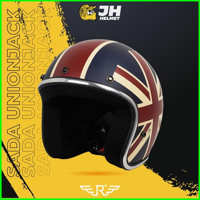 HOT SALE Helm SADA UnionJack Doff (Helm Retro / Helm Bogo / Helm Klasik)