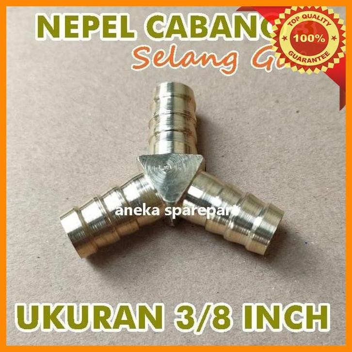 [as8] nepel cabang 3 selang gas ukuran 3/8 inch