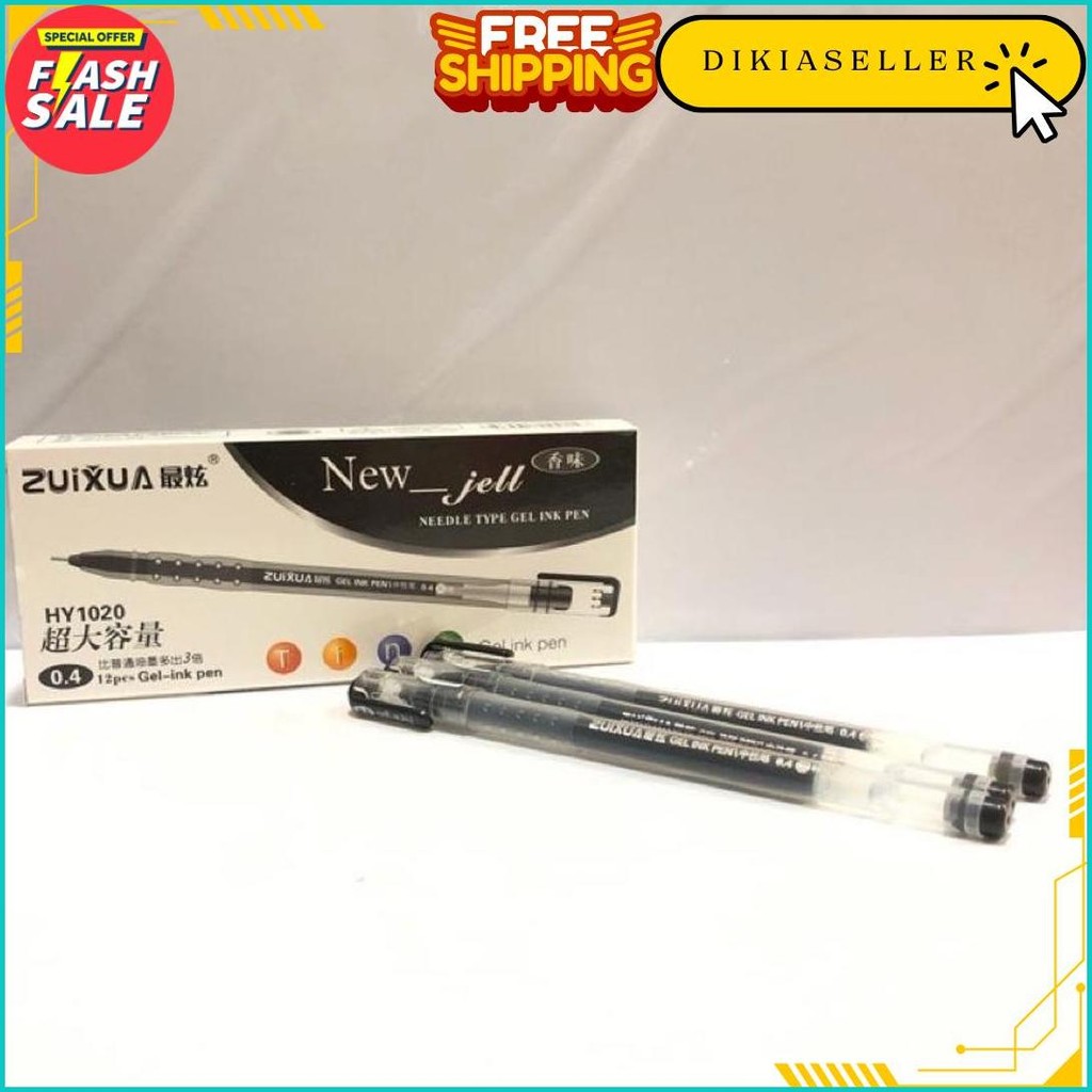 

[1 Pack] Promo Pulpen Gel Zuixua New Jell Isi 12Pcs-Pulpen Gel New Jell 0.4Mm Gratis Ongkir