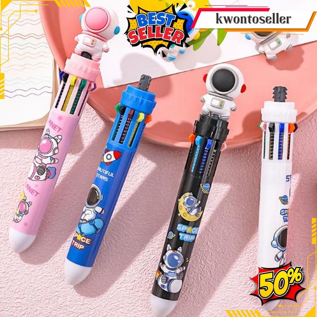

Bolpoin Warna Astronaut 10 In 1 / Pulpen 10 Warna / Pena Warna 10In1 / Ballpoint Gel Pen Colorful / Pulpen Karakter Astronot 10 Warna / Pulpen Gel 0,5 Mm Siap Kirim
