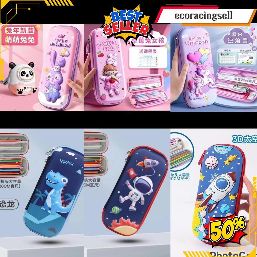 

Kotak Pensil Karakter 3D Timbul Premium Ukuran Besar Sanrio Siap Kirim